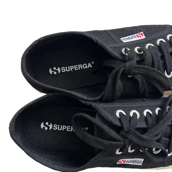 Superga Black canvas sneakers Women Size EU38/US8 - Picture 9 of 14